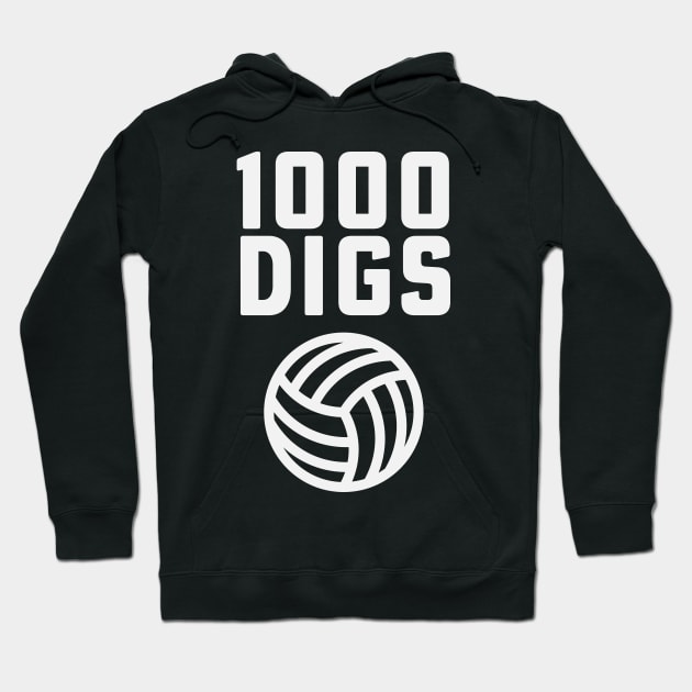 100 Digs Volleyball Coach High School Volleyball Mom Hoodie by PodDesignShop